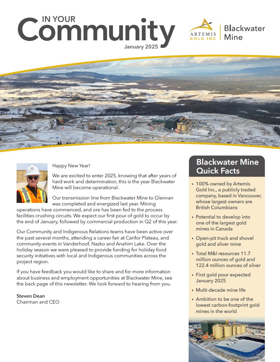 Artemis Gold January 2025 Newsletter