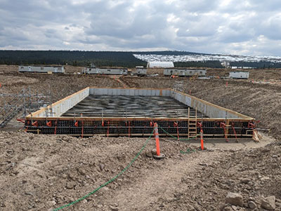 Ball Mill Foundation with rebar - May 2023